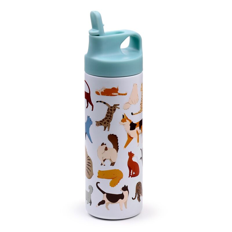 Feline Fine Cats Hot & Cold Flip Top Drinks Bottle 500ml