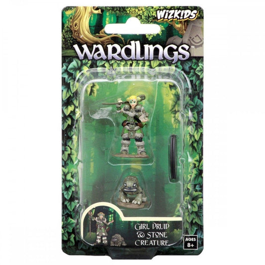 Wardlings Druid With Stone Creature - Plastic Miniature