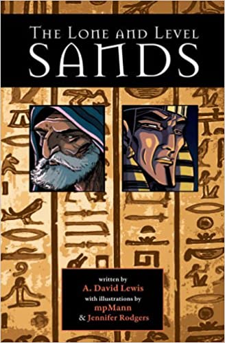 A series of Egyptian hieroglyphics with two portraits set on top - one of Moses, and the other of Pharaoh Ramses.