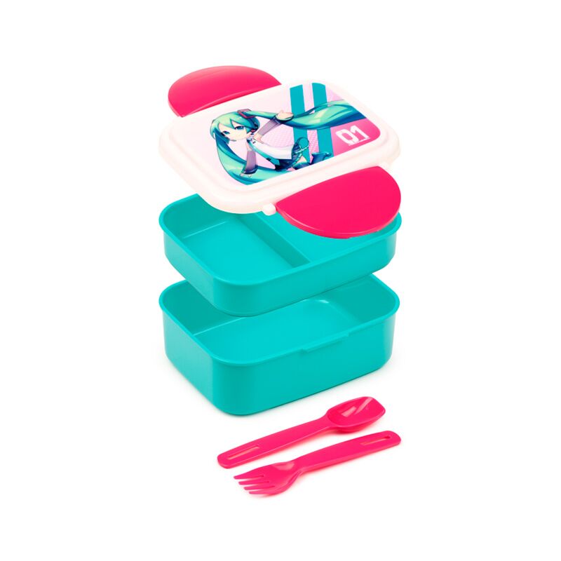 Hatsune Miku Clip Lock Bento Box With Cutlery