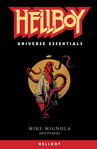 Hellboy, a red-skinned, devil-like man with shaved off horns, looks ahead as tentacles loom into view.
