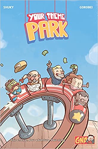 A cartoonish illustration featuring characters on a rollercoaster. One looks terrified, one excited, one nauseous, one focused on reading a blueprint, and another is throwing money carelessly into the air.