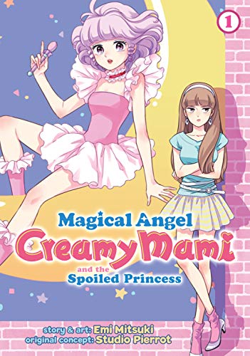 An unimpressed young woman leans against a brick wall featuring a large poster of Creamy Mami, a magical girl with a pink tutu and purple hair.