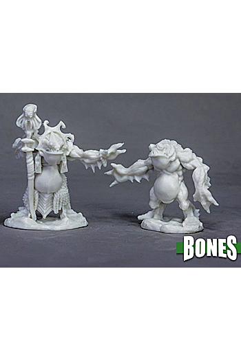 Deep One Priest And Servitor - Plastic Miniatures